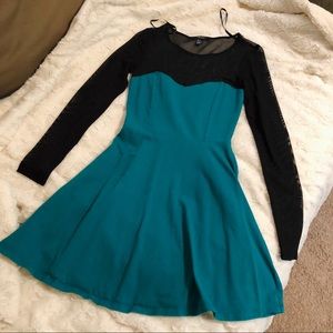 🌸 Forever 21 Sheer Mesh Fit & Flare Skater Dress